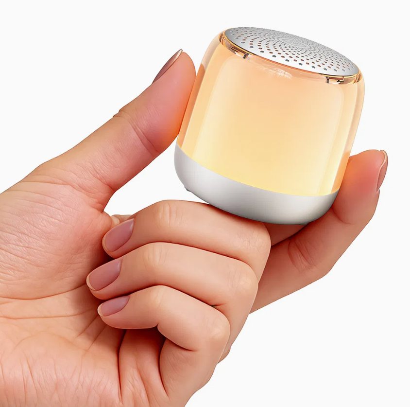 Mini Portable Bluetooth Speaker with Nano-Glow LED Night Light – Wireless Rechargeable Audio Speaker for Home, Travel & Bedroom