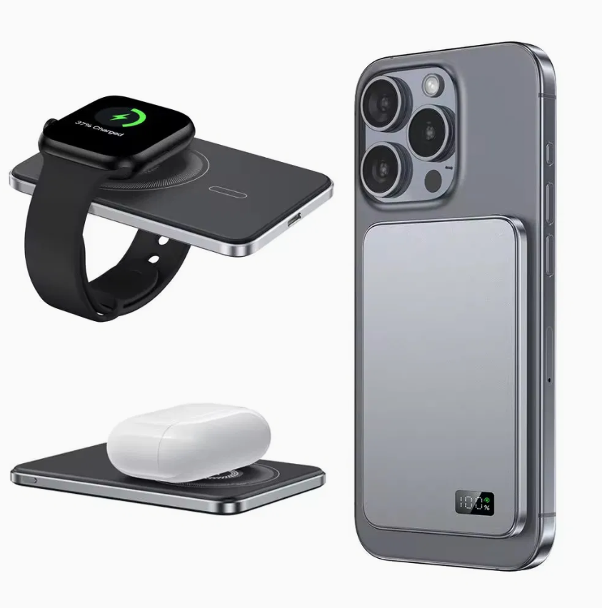 Magnetic Wireless Power Bank 5000mAh/10000mAh with 22.5W Fast Charging, Ultra-Slim Portable Charger and Qi Wireless Charging