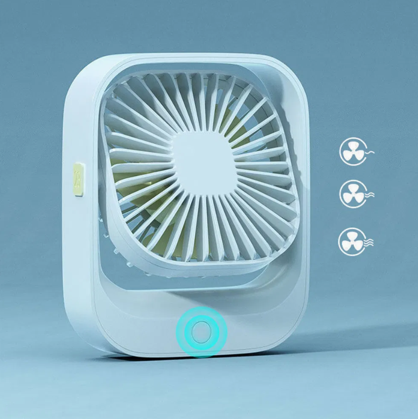 Portable USB Rechargeable Mini Table Fan with Adjustable Tilt – Battery Operated Desktop Cooling Fan for Home, Office & Travel