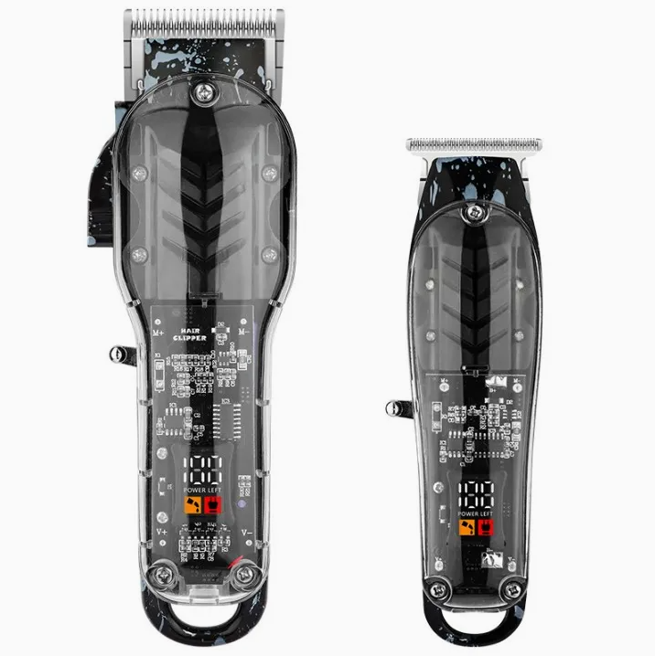Professional Cordless Hair Clipper & T-Blade Trimmer Set – Rechargeable Electric Hair Cutting Kit for Men, Barbers & Home Use
