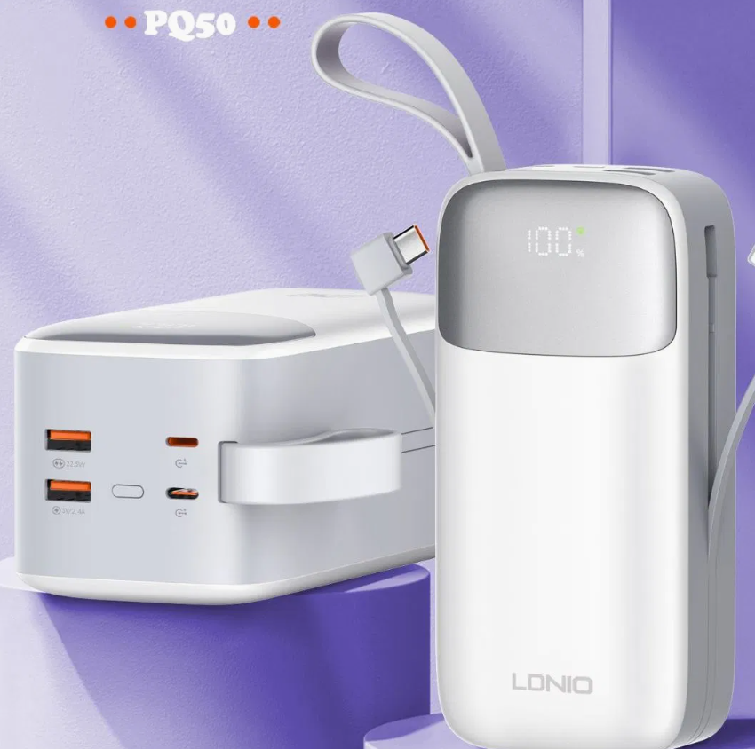 50000mAh High-Capacity Power Bank with 22.5W Quick Charge, Multi-Port Fast Charging Portable Battery Pack